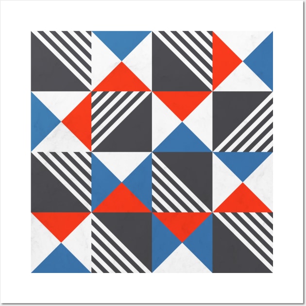 Geometric Triangle Lines Pattern Wall Art by Tobe_Fonseca